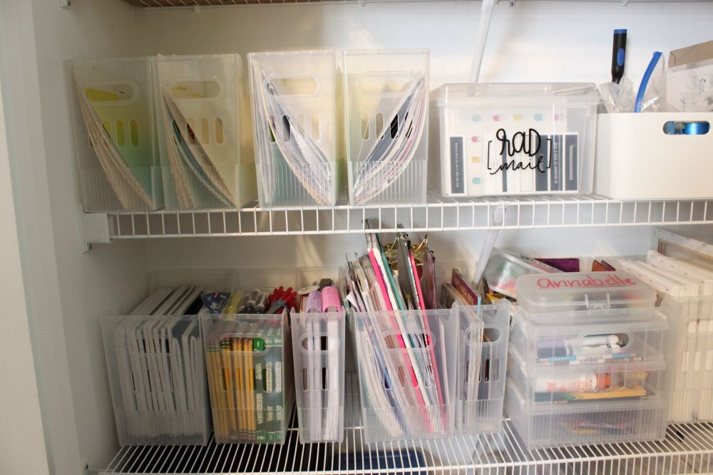 Closet clear bins