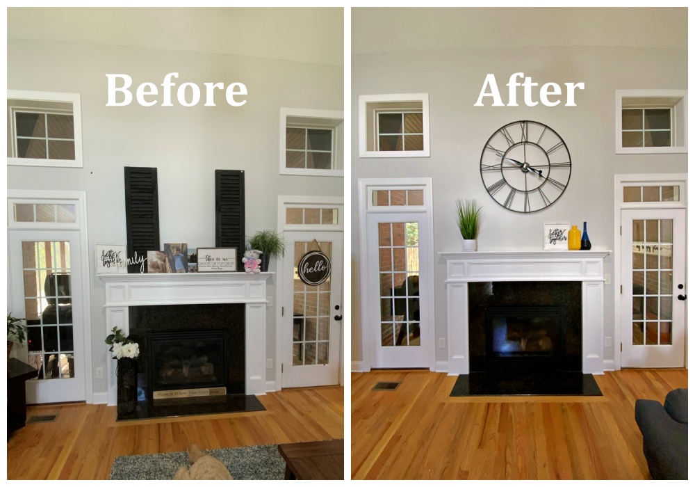 fireplace before and after portrait