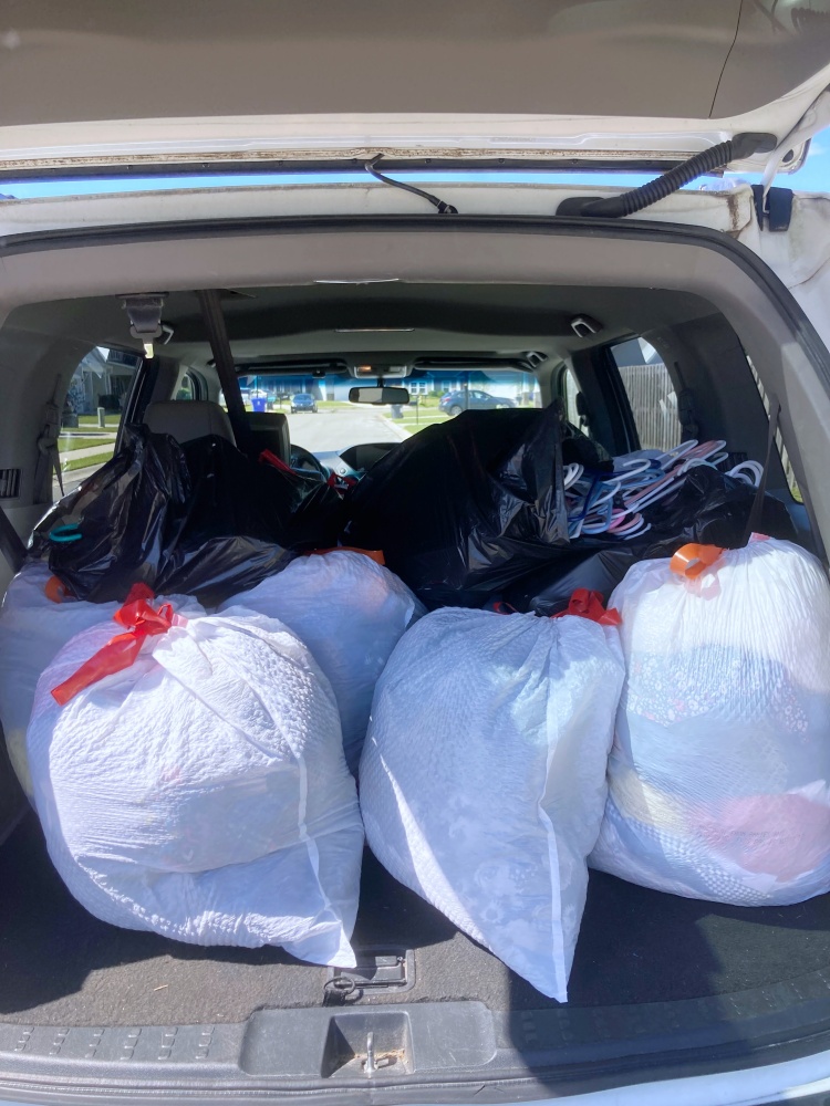 Process donations in car