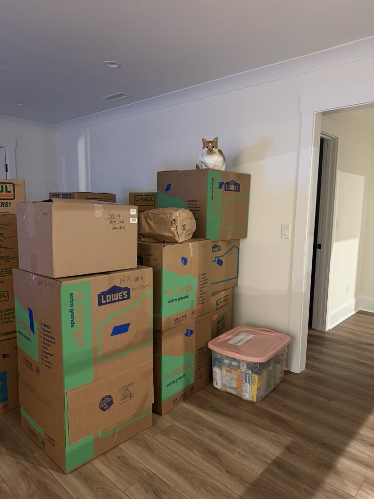 Simple Spaces professional organizing team packing for clients in Wilmington NC